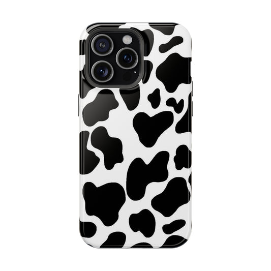 Aesthetic Black & White Cow Premium Mobile Glass Case