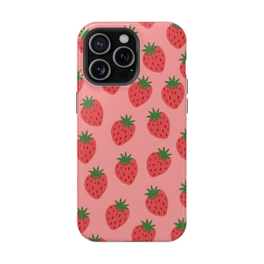 Pink Strawberry Premium Mobile Glass Case