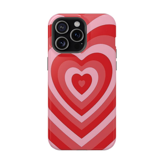 Aesthetic Reddish Pink Heart Premium Mobile Glass Case